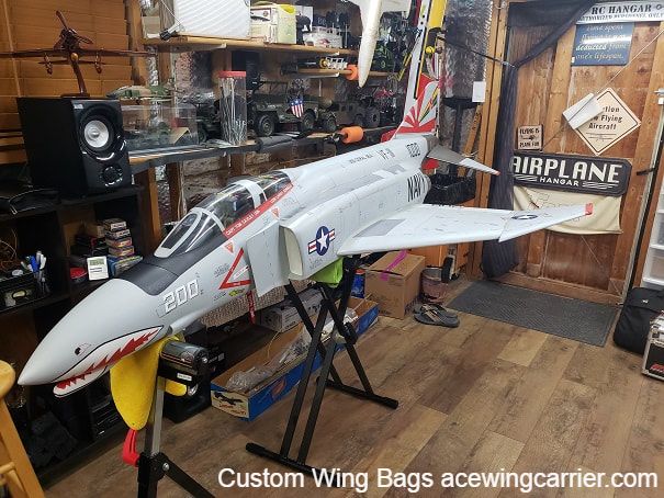 RC Wing Bag, RC Wing Carrier, RC ​Skymaster F-4 Jet 1:7th Scale Sundowner, by Ace Wing Carrier Customs.