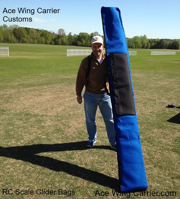 RC Scale Glider Wing Bags, RC Sailplane Bags, Ace Wing Carrier Customs.
