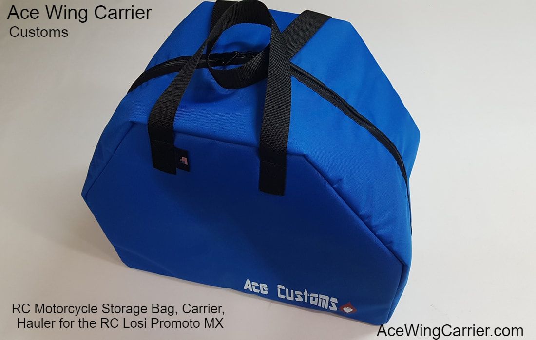 RC Motorcycle Storage Bag, Carrier, Hauler for RC Losi Promoto MX Motorcycle, Ace Wing Carrier