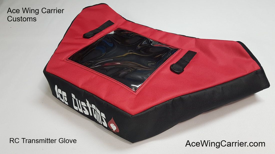 RC Transmitter Glove, RC Transmitter Winter Glove, RC Sailboat Bags, by Ace Wing Carrier, Customs.